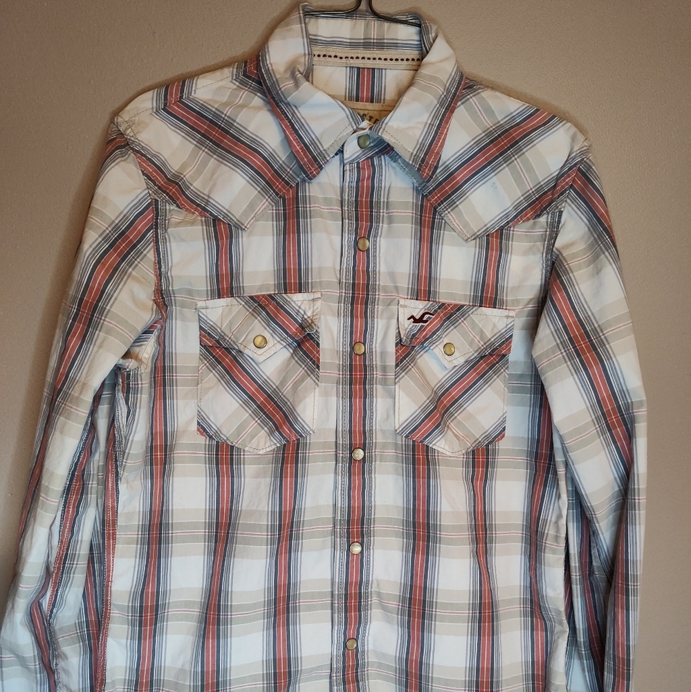 Hollister California Mens Size Small Western Pearl Snap Shirt